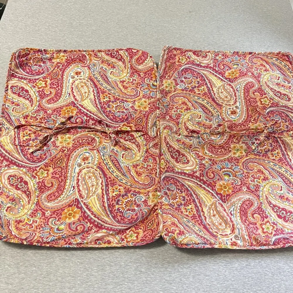 Cynthia Rowley Pillow Shams Set 2 Colorful‎ Paisley Quilted Boho 21x28 Bed Dorm